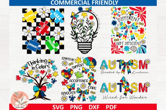 Autism Awareness Retro Bundle Svg Png