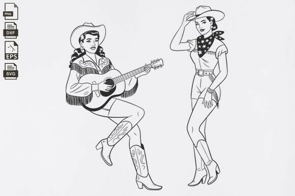 Cowgirl Pinups SVG Retro Western Embroidery Review