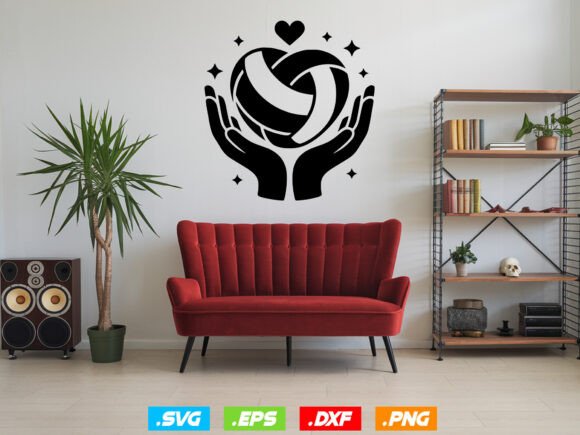 Heart Volleyball Svg, Retro Volleyball