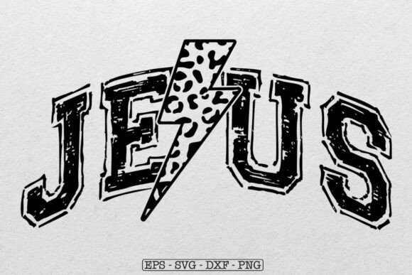 Jesus Leopard Bolt SVG, Retro Jesus SVG