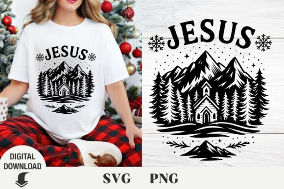 Jesus Retro Lettering Christmas Svg