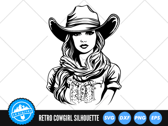Retro Cowgirl SVG Cow Girl Cut File Review