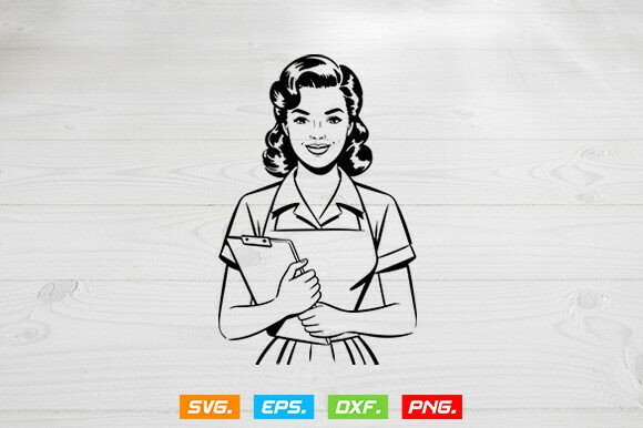 Vintage Housewife Svg, Retro Women Svg