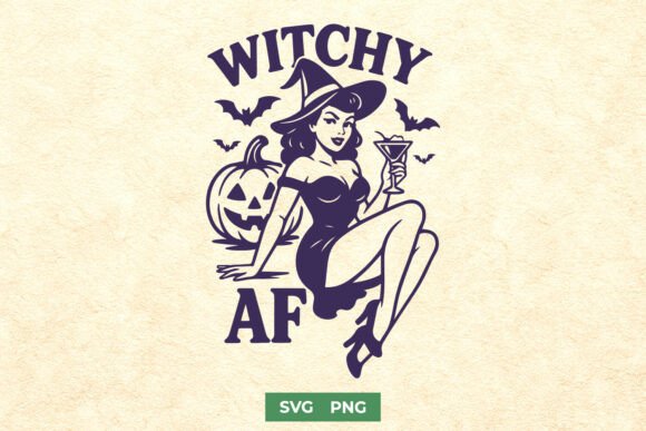Witchy AF SVG Retro Pin-Up Halloween Embroidery Review